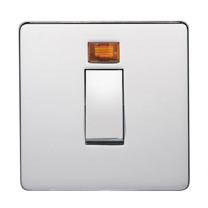 Crabtree 7015/3HPC 45A DP Switch Highly Polished Chrome with Neon