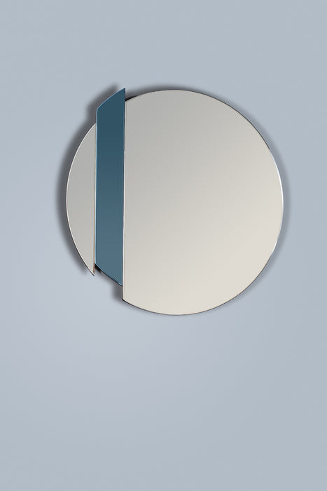 002YUL50 Silver And Smoked Mirror 50cm