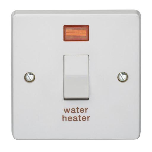 Crabtree Capital 4015/31 20A Dp Switch & Neon Printed 'Water Heater' Crabtree Capital - SND Electrical Ltd