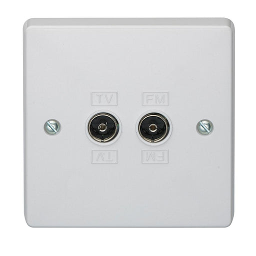Crabtree Capital 7266 2 Gang Co-Axial Socket Direct Connection - SND Electrical Ltd