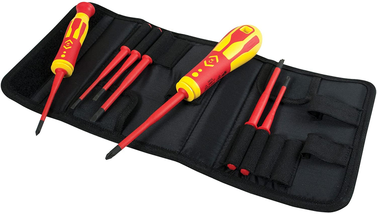 CK Tools T4925 VDE Insulated Screwdriver Set With Slim Interchangeable Blades