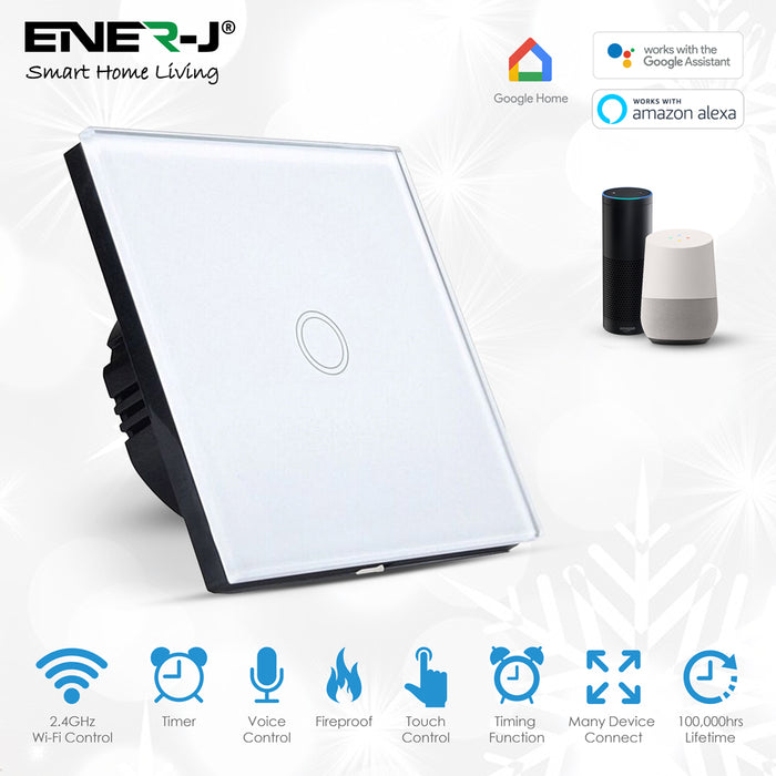 Ener-J Smart 1 Gang Touch Glass Switch (No Neutral Required) SHA5312