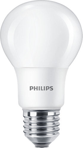 Philips LED 60W A60 E27 Warm White 230V Frosted Glass Pack of 6 Bulbs - Non Dimmable