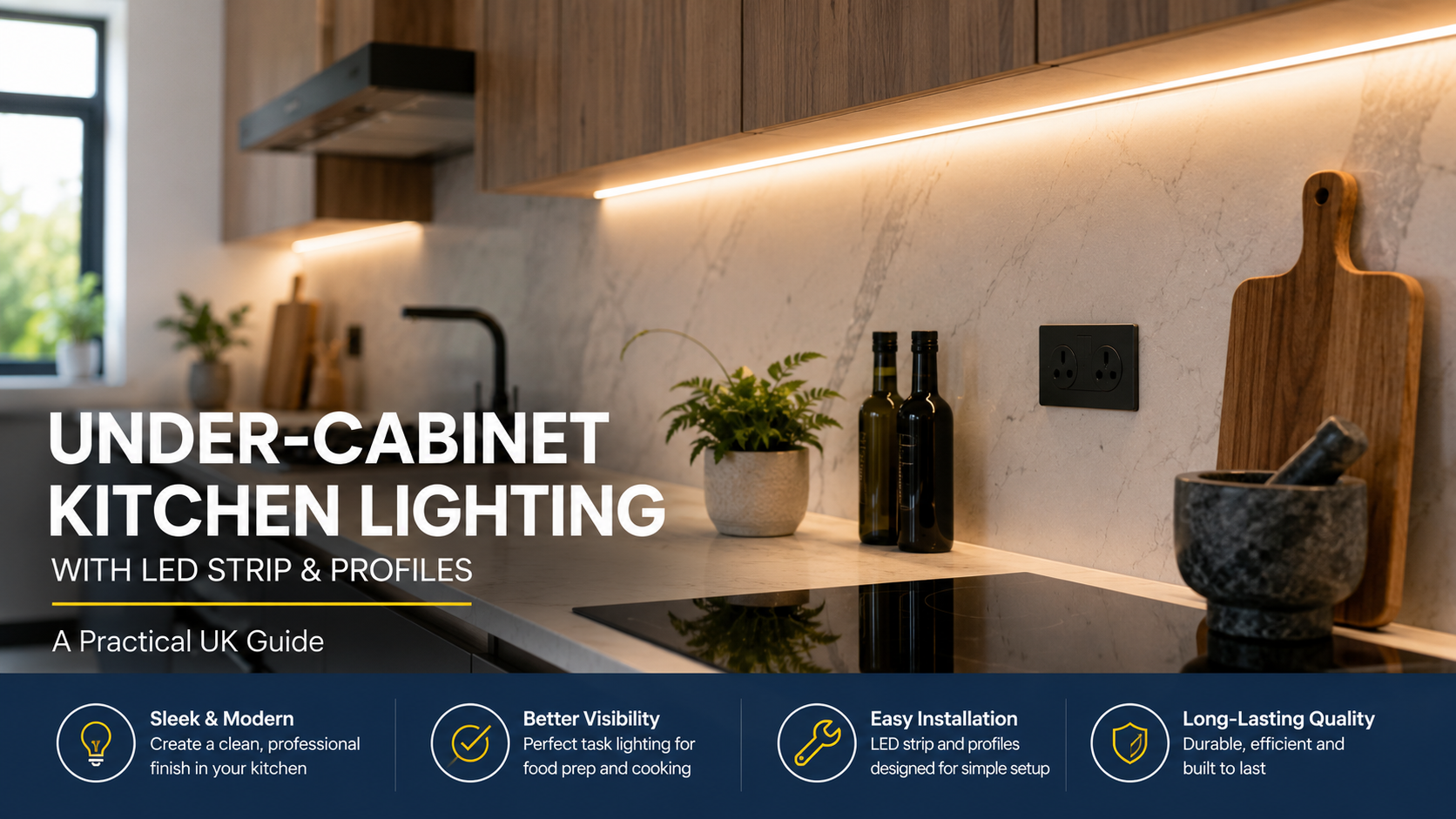 Under-Cabinet Kitchen Lighting with LED Strip & Profiles: A Practical UK Guide