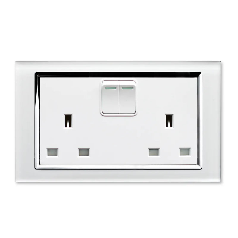 Retrotouch 00650 13A DP Double Plug Socket with Switch White CT