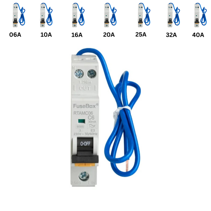 FuseBox Mini RCBO – Type A, C Curve (6A–40A) | RTAMC Series