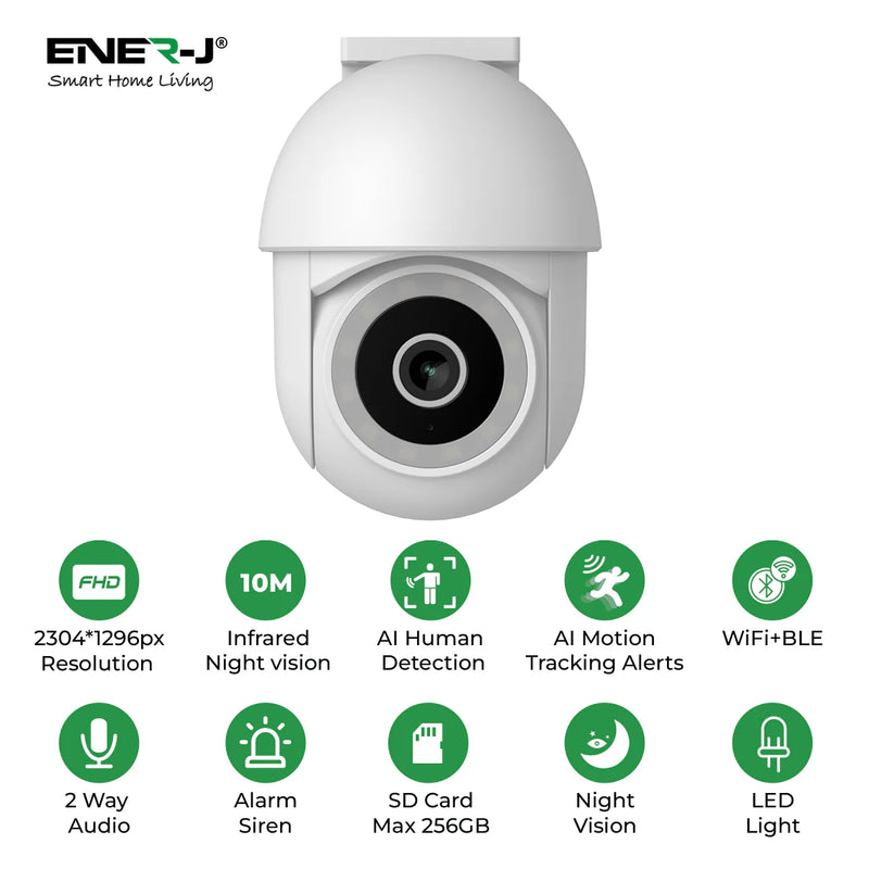 ENER-J Smart Wireless Outdoor IP Dome Camera with 4x Digital Zoom SHA5295