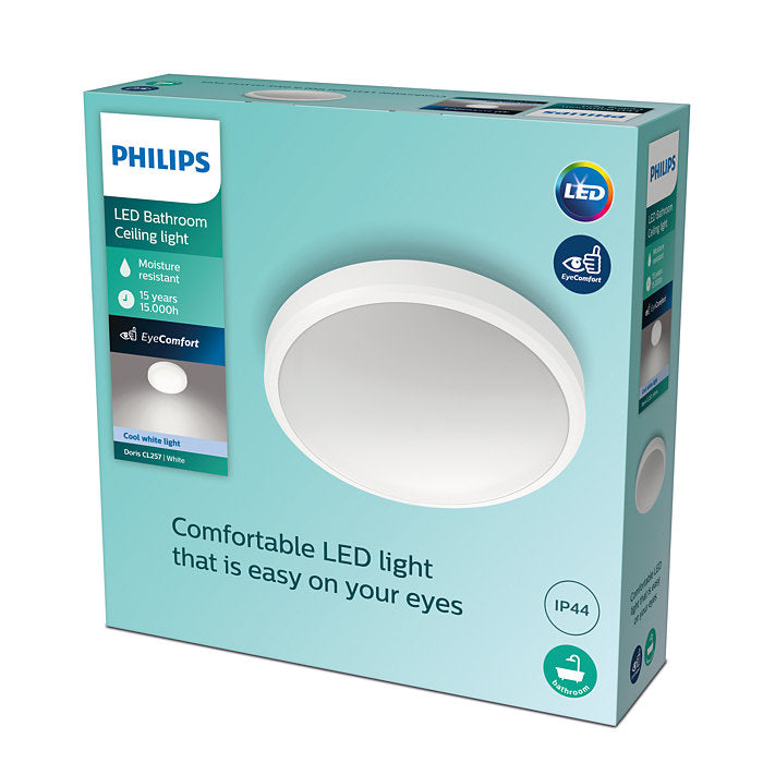 Philips Doris CL257 Functional Ceiling Light 17W 27K Chrome IP44