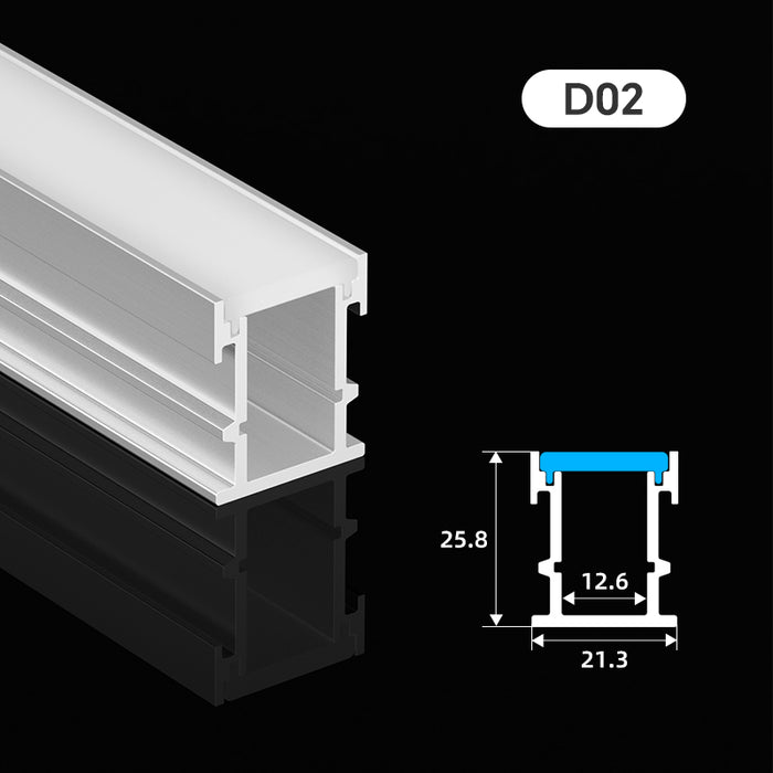 D02 Surface Ceiling/Wall LED Aluminum Profile (21.3X25.8)