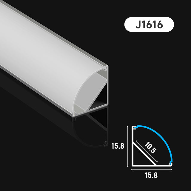 J1616 Surface Ceiling/Wall LED Aluminum Profile (10.5X15.8X15.8)