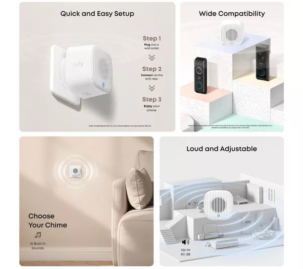 Eufy C31 2K Smart Video Doorbell with Chime – Black
