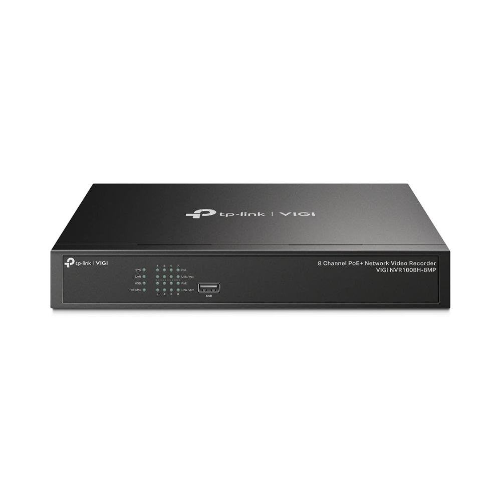 TP-Link VIGI NVR1008H-8MP – 8 Channel PoE+ Network Video Recorder | 4K HDMI, H.265+, ONVIF