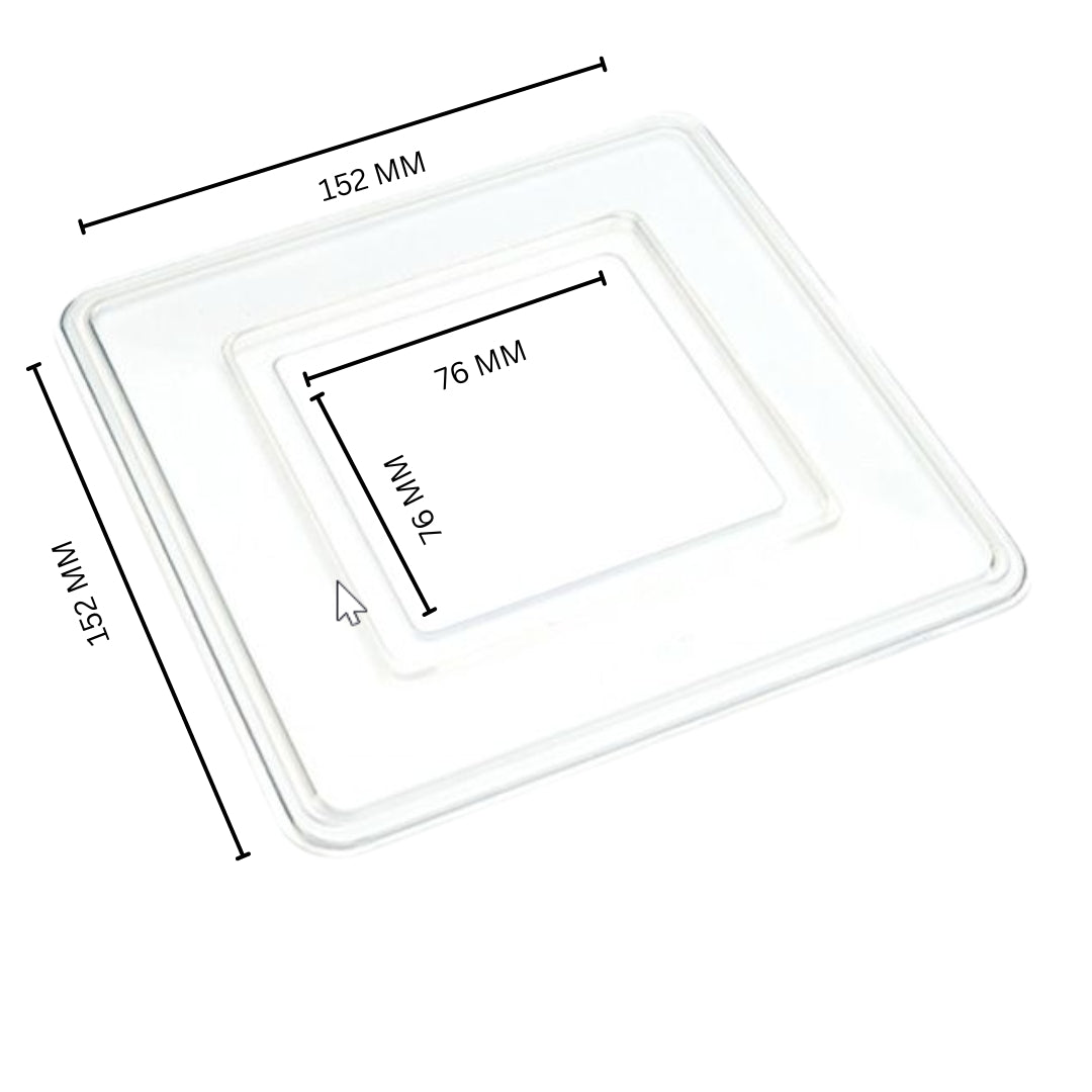 Hilton 1 Gang Rounded Edge Square Finger Plate / Surround — Clear