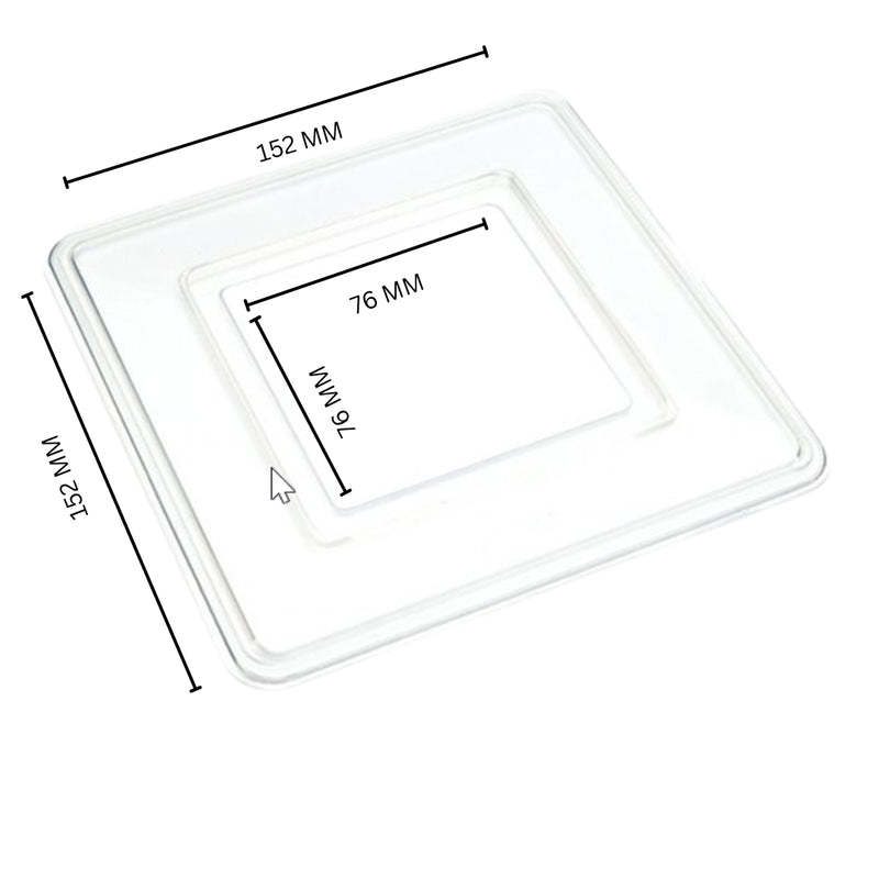 Hilton 1 Gang Rounded Edge Square Finger Plate / Surround — Clear