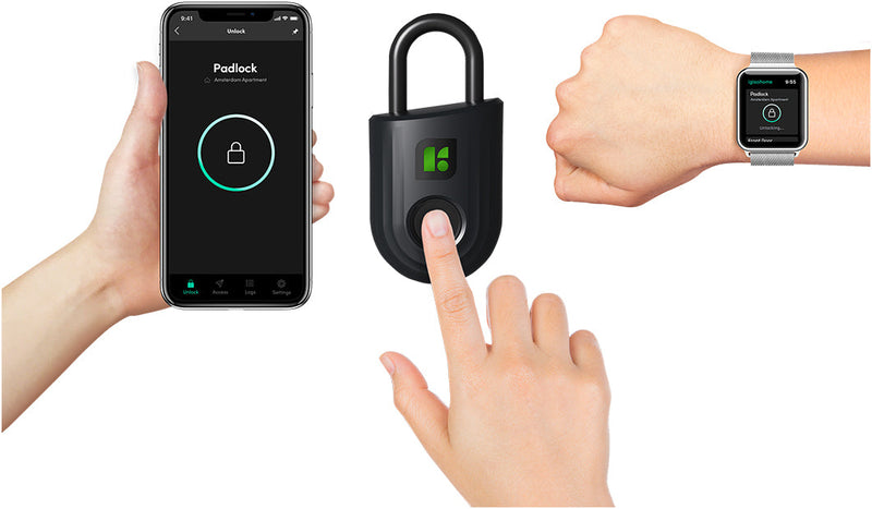 IglooHome Smart Padlock Lite, Fingerprint Lock - Red