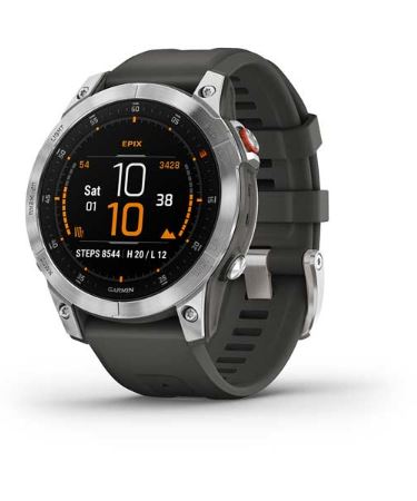 Garmin EPIX 2 Smart Watch, 47mm -Slate Steel & Black