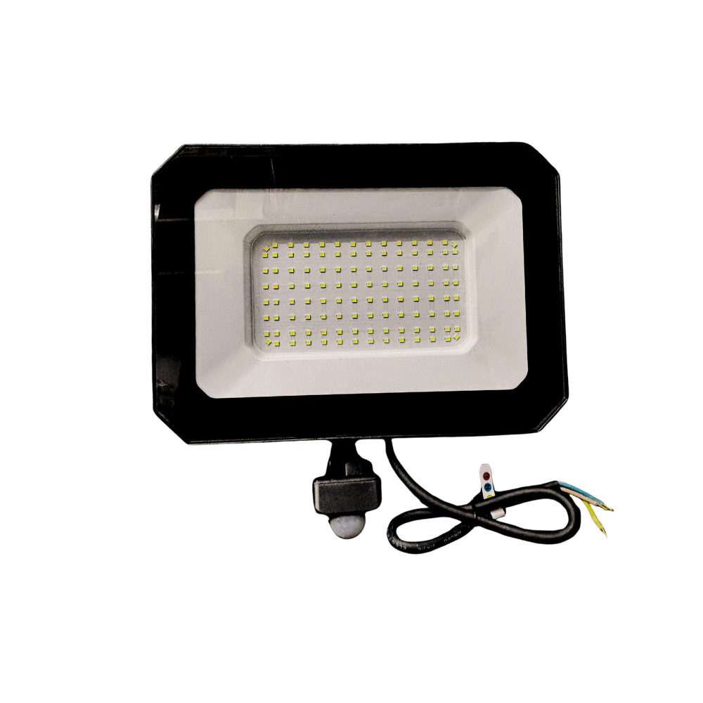 Megalux LED Floodlight With PIR Sensor - 100W IP65 6000K