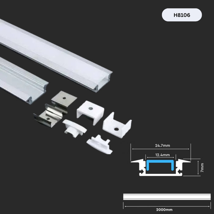 H8106 Flush/Recessed Ceiling/Wall LED Aluminum Profile (24.7X7X12.4)