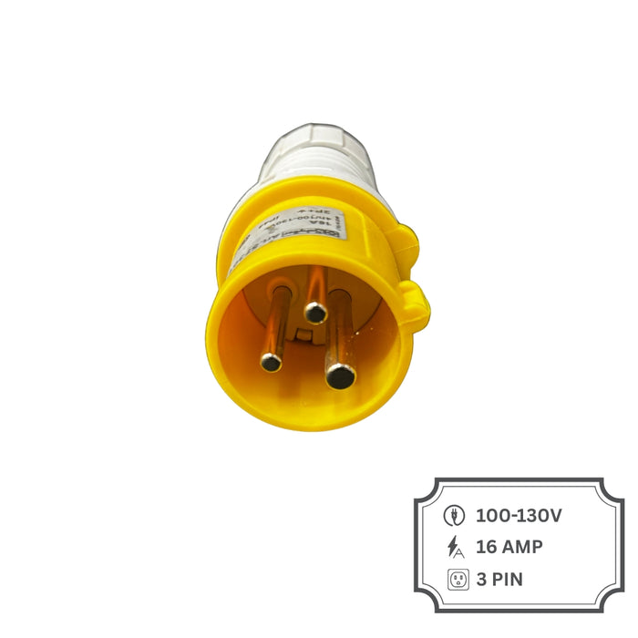 Yellow Industrial Quick Connect Plug  110 VOLT 16 AMP