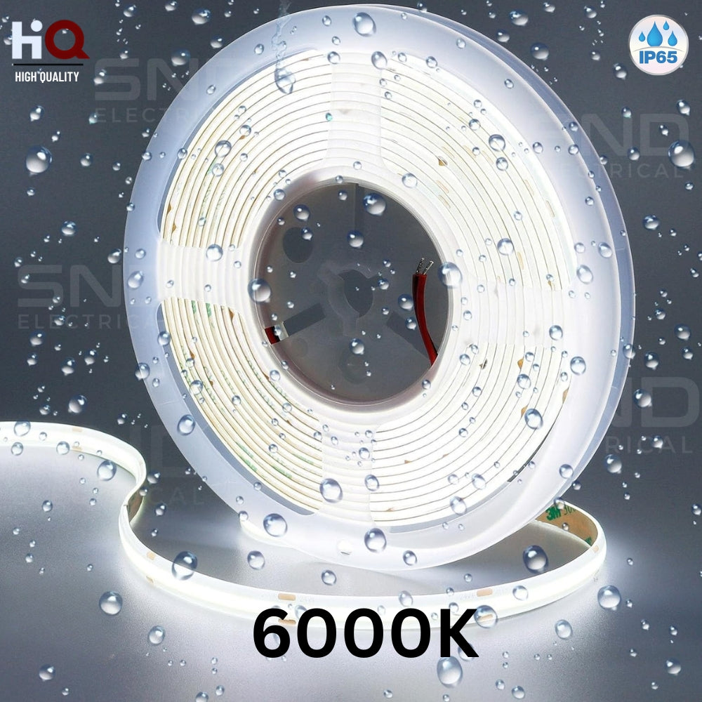 LED COB Strip 6000K, Seamless, 10mm Wide IP65 5M Reel