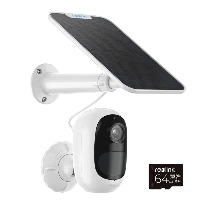 Reolink Argus 3MP 2E Battery Cam Kit with 6W Solar Panel & 64GB MicroSD Card