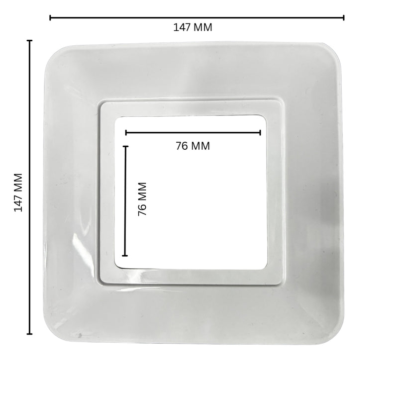 Hilton 1 Gang Rounded Edge Square Finger Plate / Surround — White