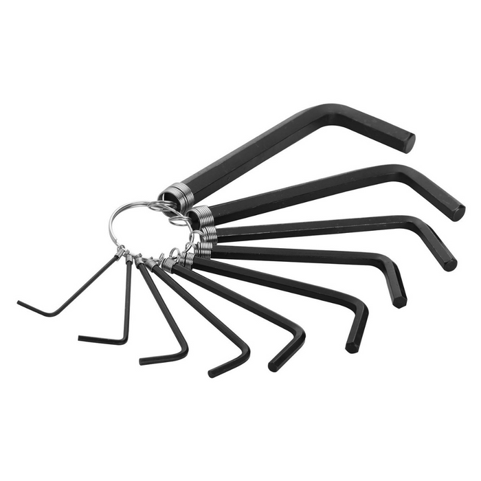 Tolsen Allen Key Set 10pc (1.5/2/2.5/3/4/5/5.5/6/8/10mm) On Ring Metric