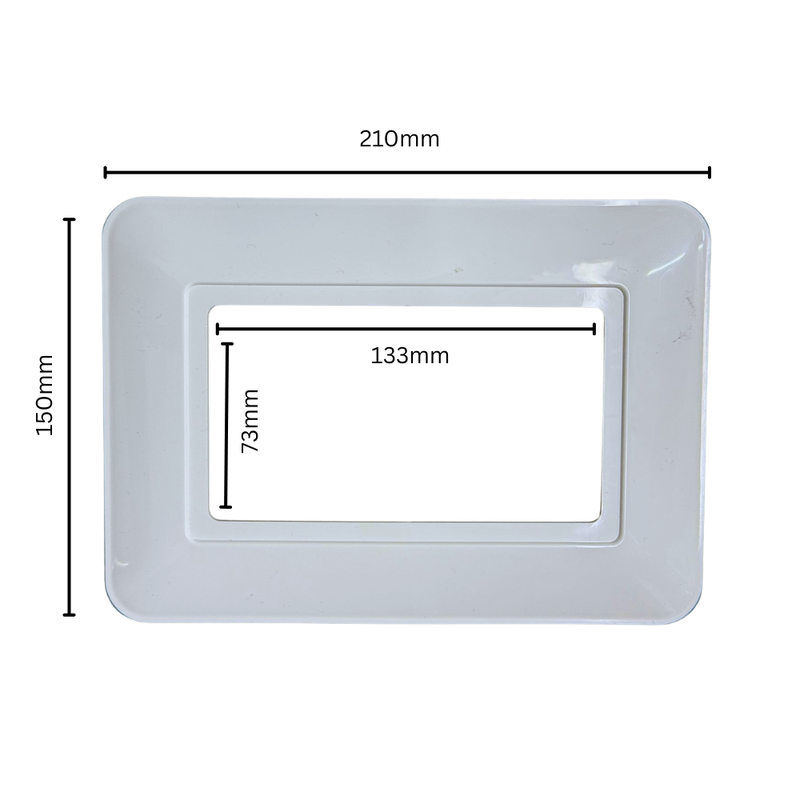 Hilton 2 Gang Rounded Edge Finger Plate / Surround — White