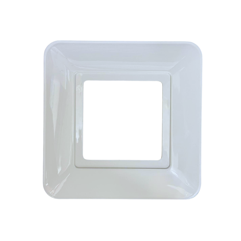 Hilton 1 Gang Rounded Edge Square Finger Plate / Surround — White