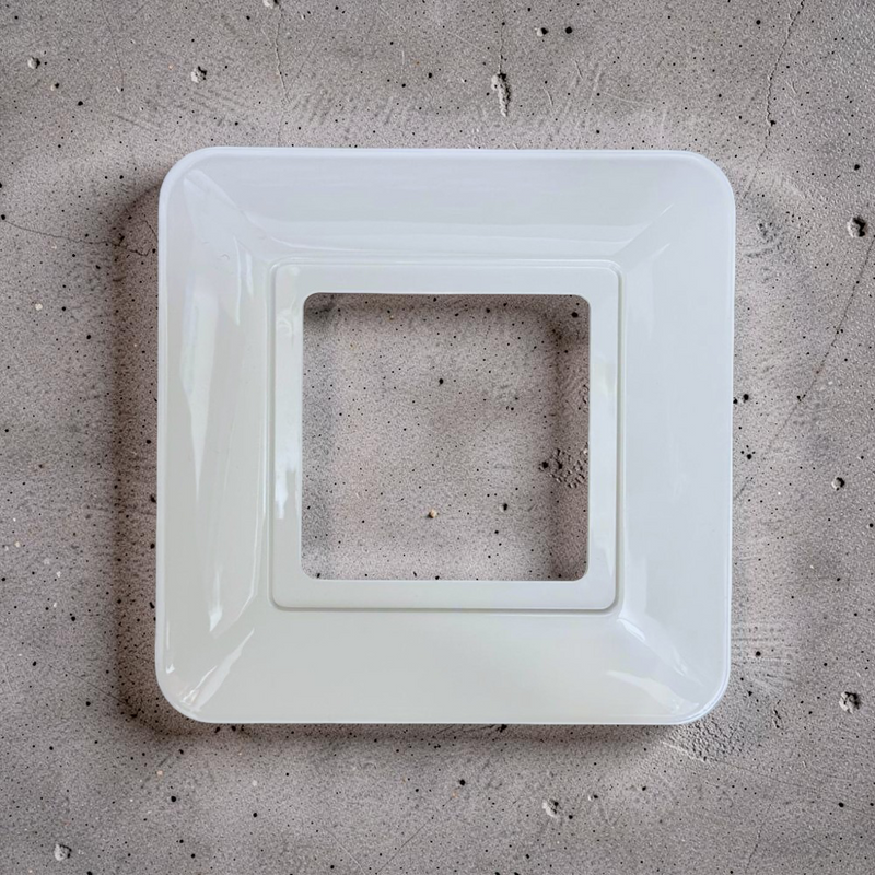 Hilton 1 Gang Rounded Edge Square Finger Plate / Surround — White