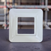 Hilton 1 Gang Rounded Edge Square Finger Plate / Surround — White