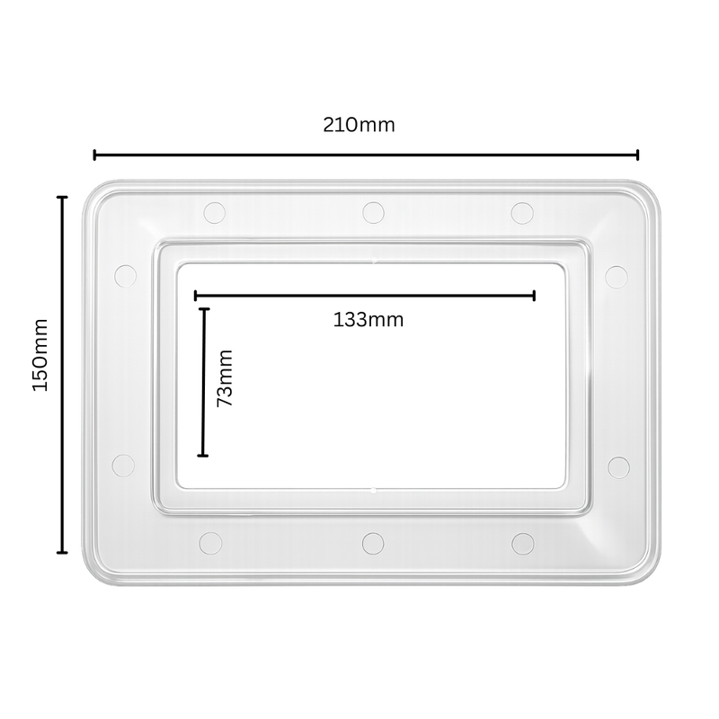 Hilton 2 Gang Rounded Edge Finger Plate / Surround — Clear