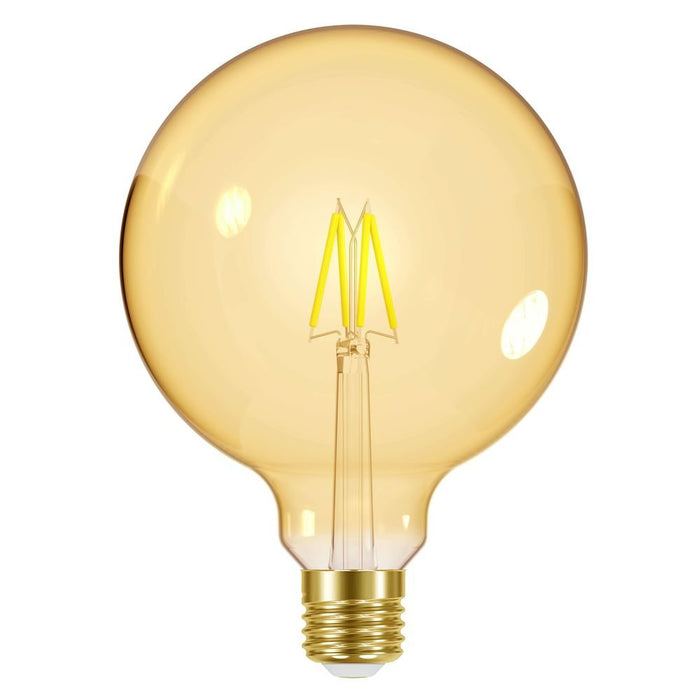 Energizer S15029 LED Filament Bulb Gold G125 E27 470lm 5W 2,200K Warm White & Dimmable