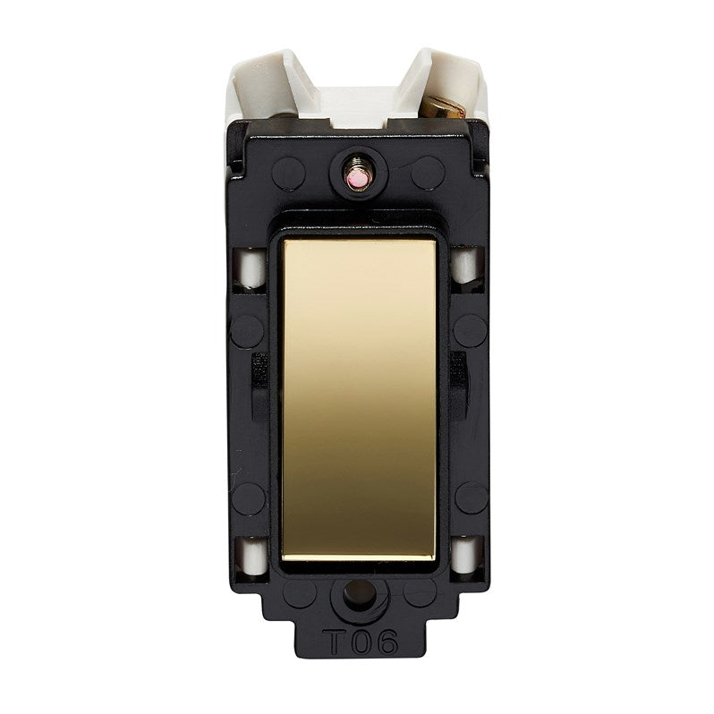 Crabtree 4430/6PB 10AX 1 Way Grid Switch Polished Brass Rocker