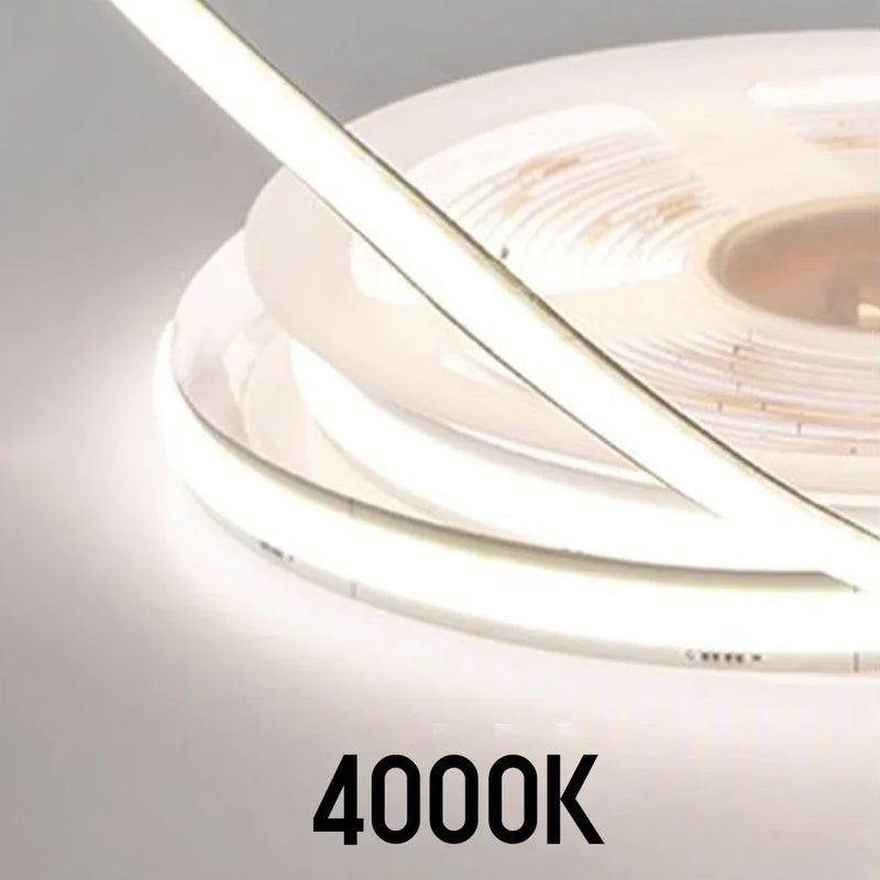 LED COB Strip 4000K, Seamless, 10mm Wide IP65 5M Reel
