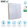 Ener-J 2 Gang Kinetic Dimmable Switch - White (PRO RANGE)