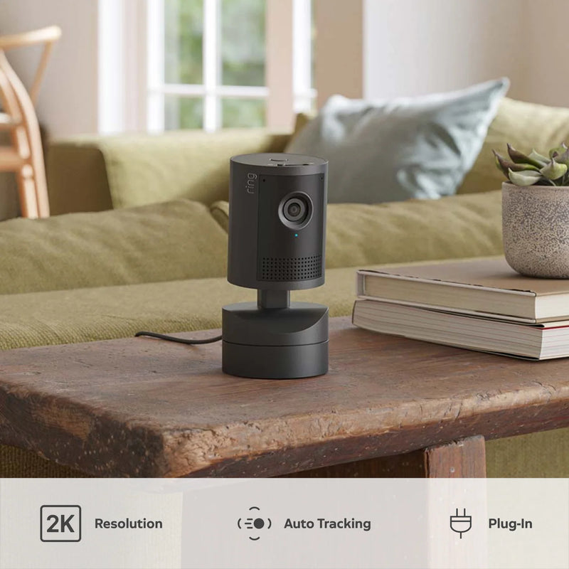 Ring Pan-Tilt Indoor Cam 2K – 360° Indoor Security Camera with Auto Tracking (Black)