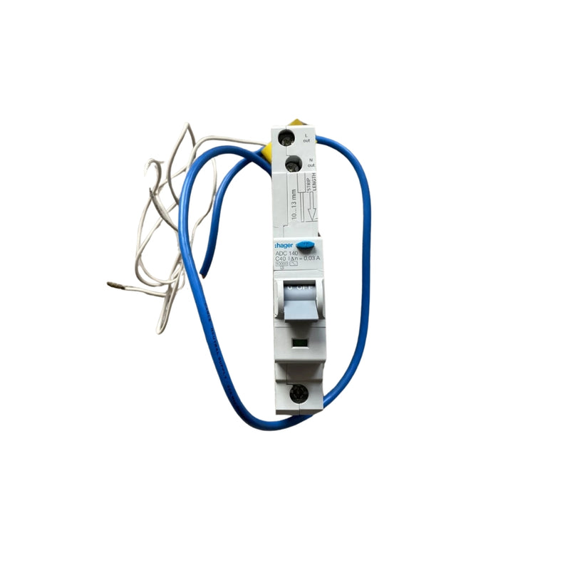 Hager 40A RCBO, 1 Pole, C Curve, 10kA ADC140