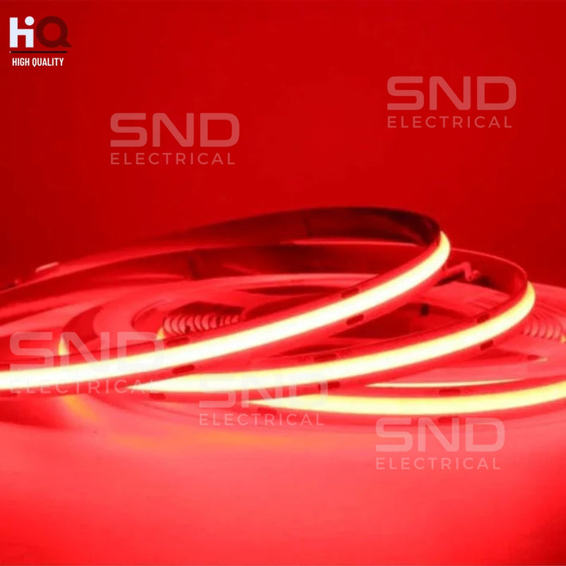 LED COB Strip Lights with 24V 480 LEDs/M, 10W/M, 800lm/M, CRI 90-92, Red Colour