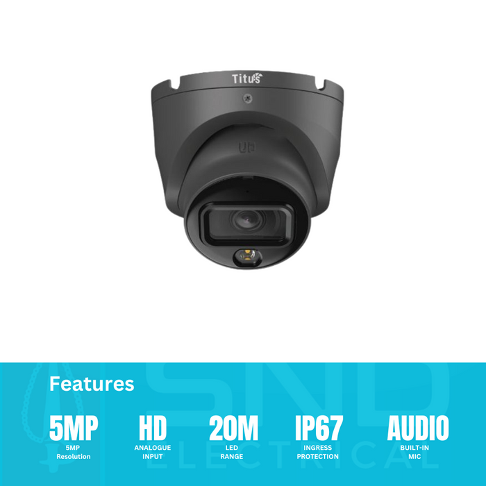 Titus 5MP Smart Dual Light HDCVI Fixed-focal Camera