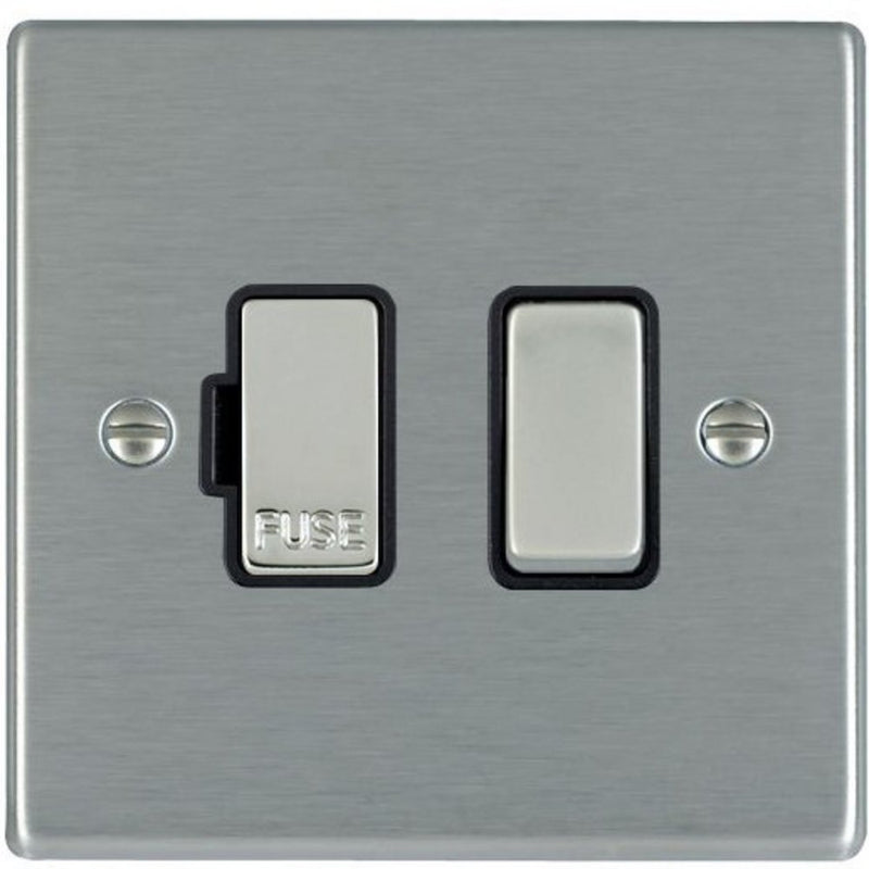 Hamilton Tube Insert Hamilton 1 Gang 13A DP Fused Spur - Satin Steel & Inserts — SND Electrical