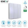 Ener-J 3 Gang Kinetic Dimmable Switch - White (PRO RANGE)