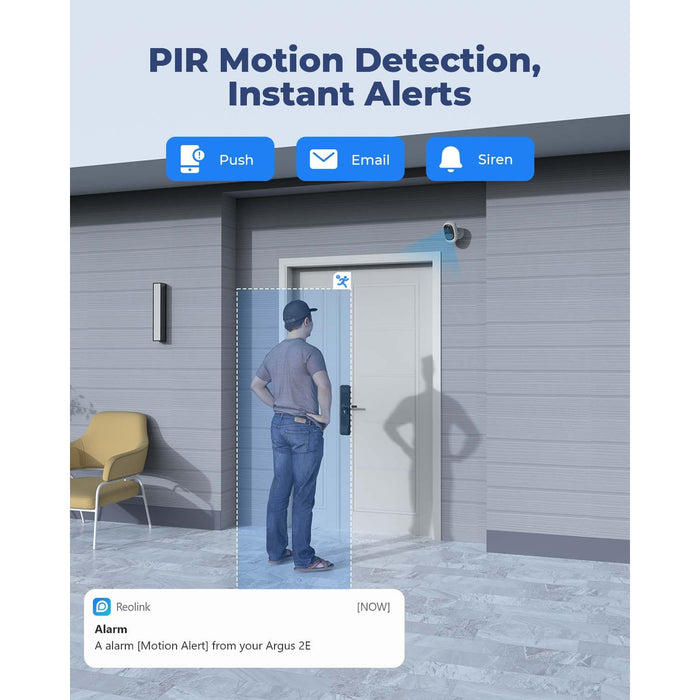 Reolink Argus 3MP 2E Battery Cam Kit with 6W Solar Panel & 64GB MicroSD Card