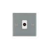 Hamilton TV 1 Gang Socket Coax - Satin Steel & Inserts