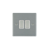 Hamilton 74R22SS-W 2 Gang 10AX 2 Way Rocker Switch - Satin Steel & White Inserts