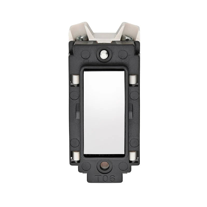 Crabtree 4460/6HPC — 20A DP Switch Module, Polished Chrome, Black Trim