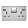 Crabtree Platinum 7316-3 Socket 2 Gang Switched DP With Neon