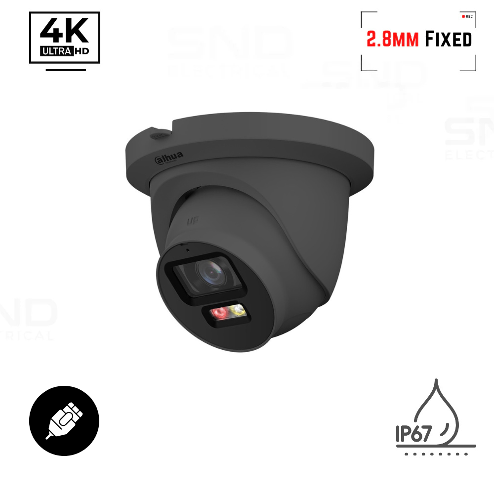 Dahua 8MP Dual Light 30m Eyeball PoE with Two-Way Talk DH-IPC-HDW2849TM-S-T-PV-G