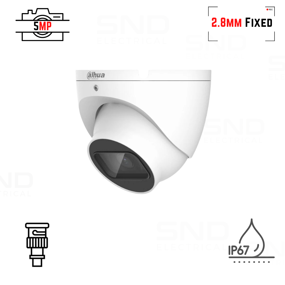 Dahua 5MP IR Lite Series HDCVI Turret Camera with Built in Mic (DH-HAC-HDW1500TLP-A)