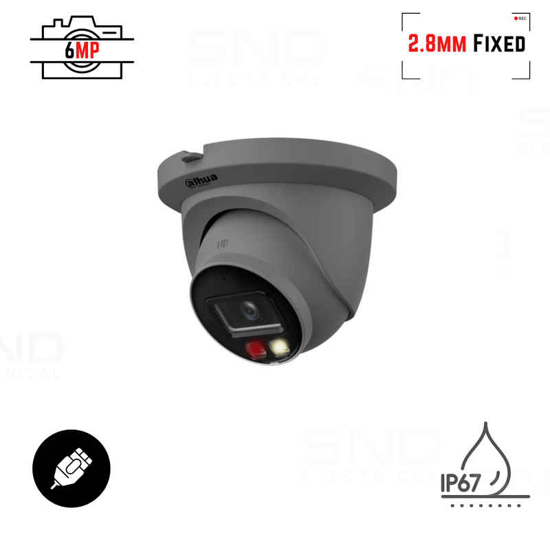 Dahua 6MP TiOC Lite 30m Eyeball PoE with Mic DH-IPC-HDW2649TMP-S-T-PV-G